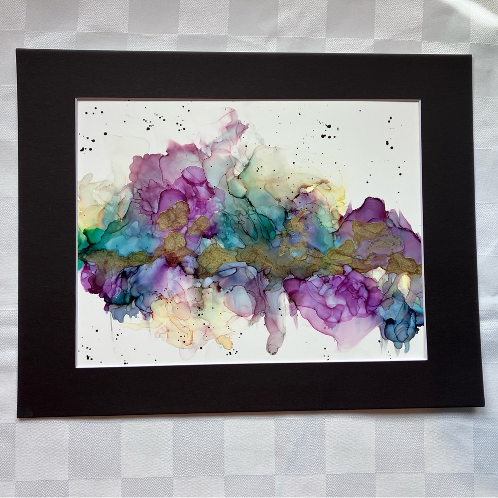 Abstract Floral Inspired Alcohol Ink Original Wall Art Painting